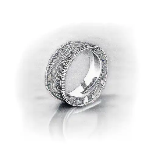 Wedding Band With Muscial Note Engravings