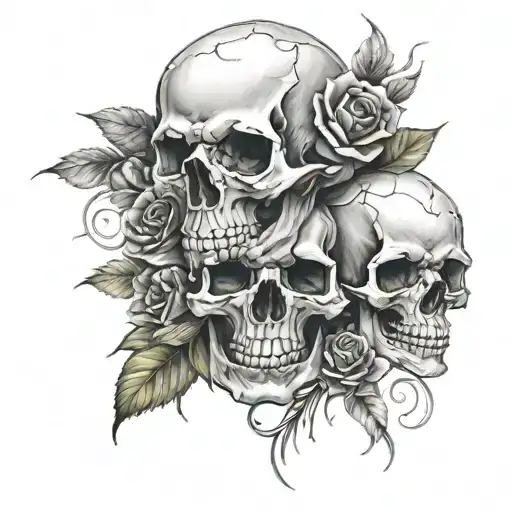 Skull With Roses