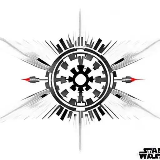 Star Wars Imperial Logo Surrounded By Red Roses