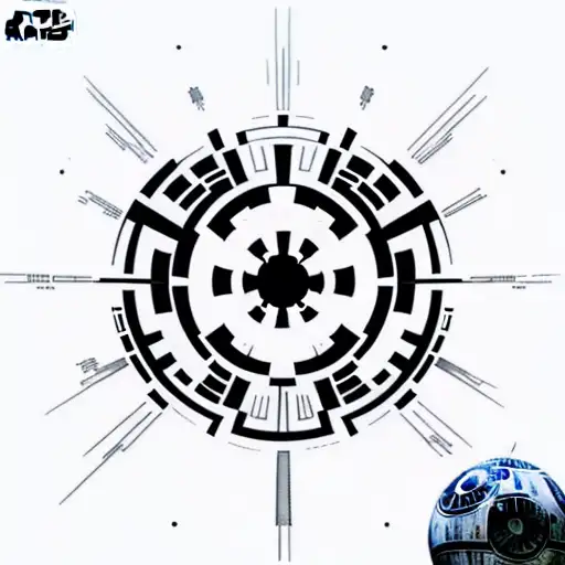 Star Wars Sith Logo Surrounded By The Death Star