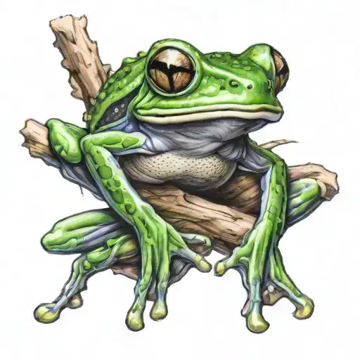 Tree Frog And Breast Cancer Ribbon