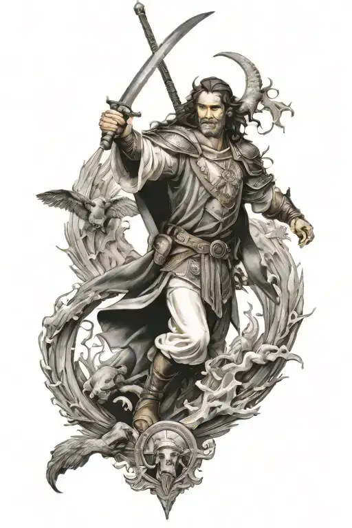 Saint Michel Slaying Demon Slayer