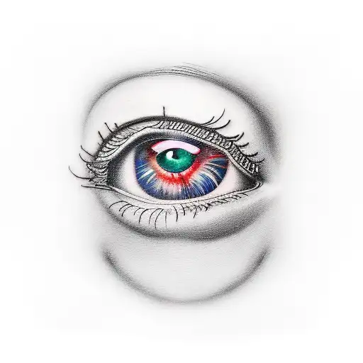 Coffin With Eye Black And Red Colour