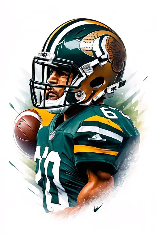 Football Player Surrounded