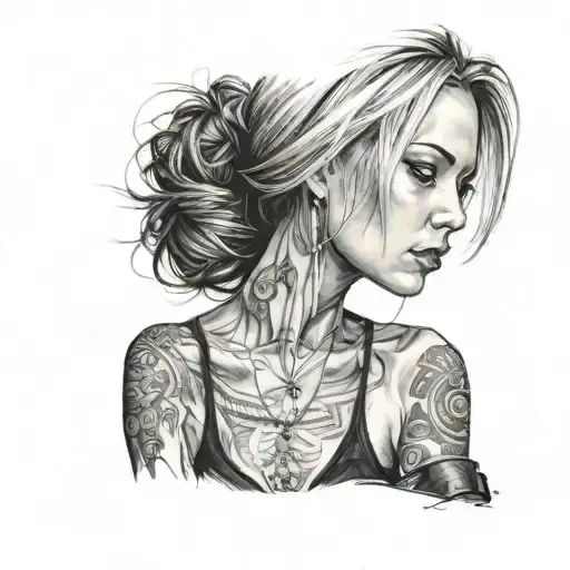 A Woman In A Black Tank Top