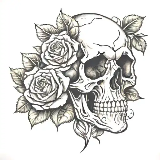 Skull And Roses Lined
