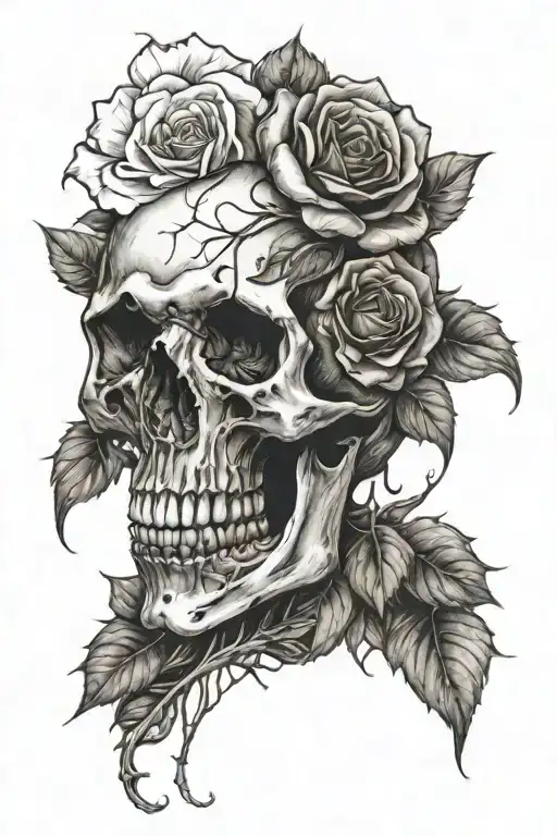 Skull And Roses Lined