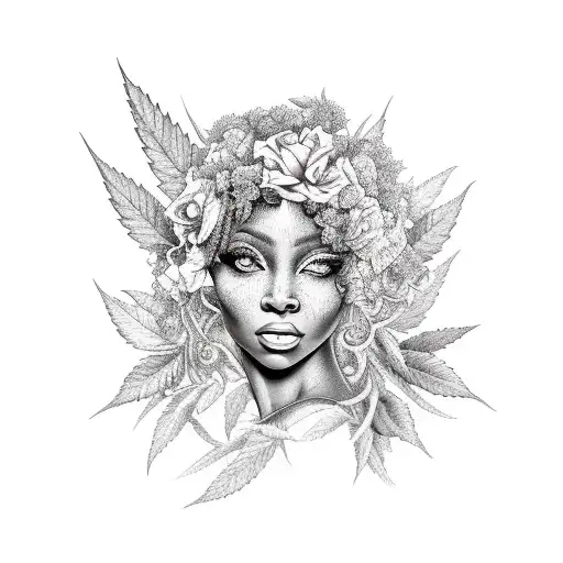 A Black Fairy In A Marijuana Garden