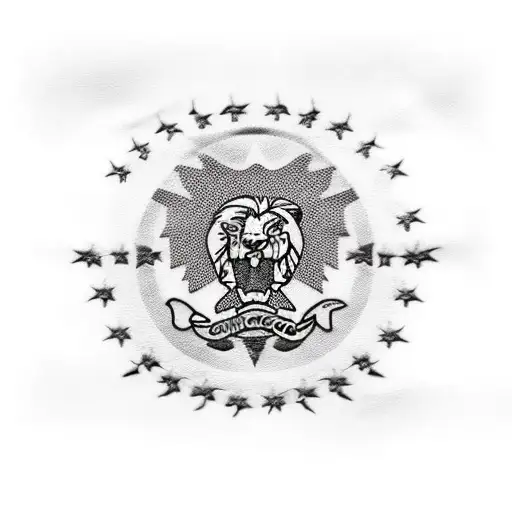 Chicago Flag With Lion