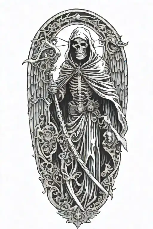 Half Grim Reaper Half Angel