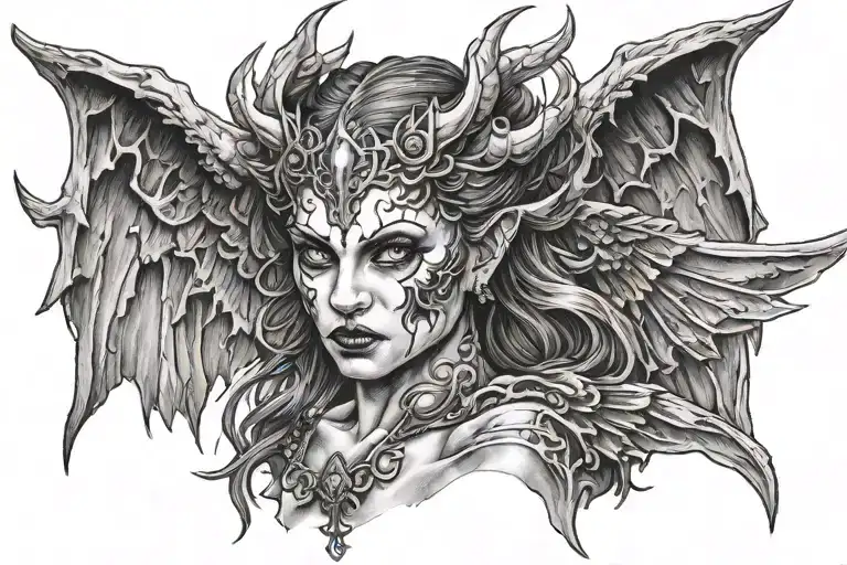 Female Demon Half Angel