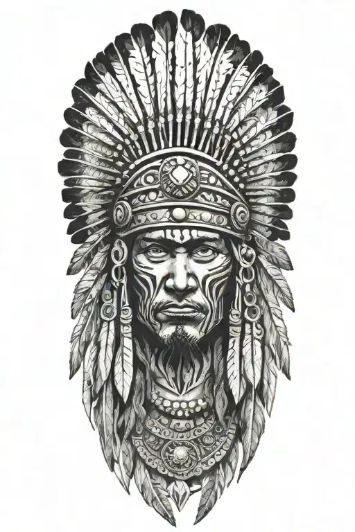 Warrior Wearing Headdress