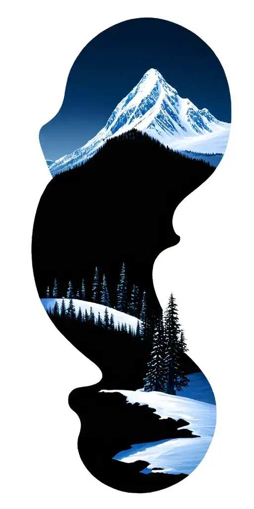 Snow Capped Mountains And Trees