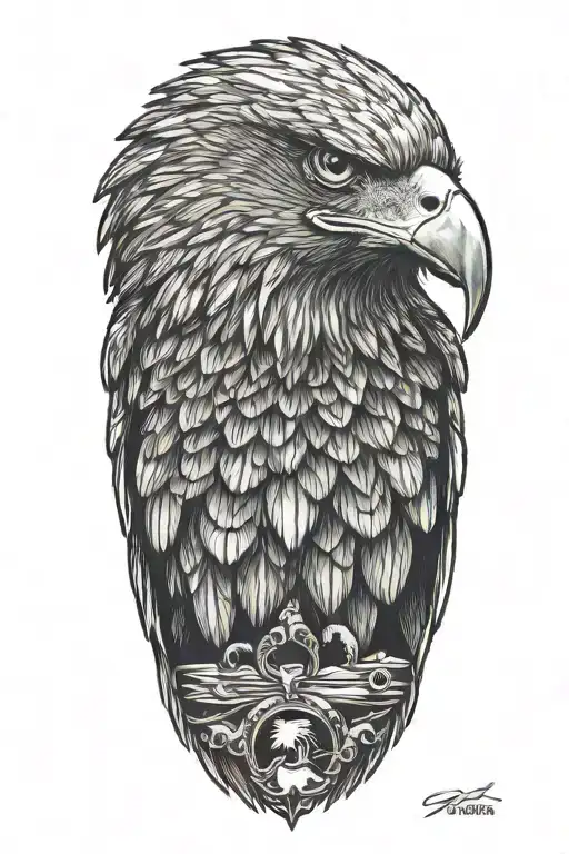 Eagle Perched On Top