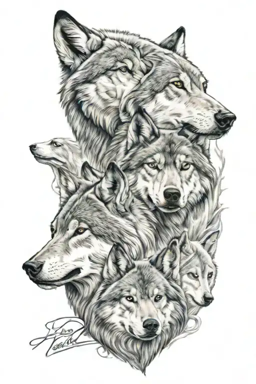 Family Wolf 3 Member