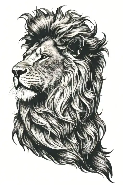 Lion Head With Hair