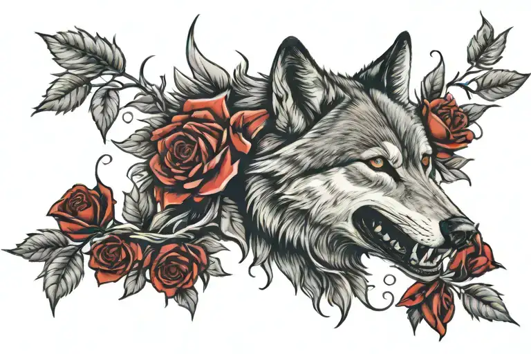 Wolf Red Roses Teeth