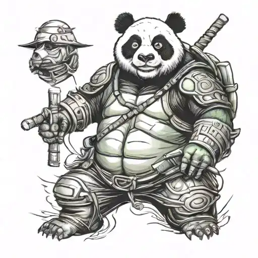 Panda Warrior With Ninja Turtle Armor