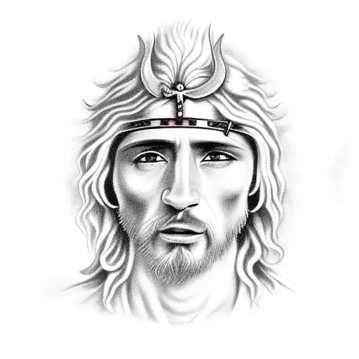 Small San Judas Tadeo With Cloudy Background