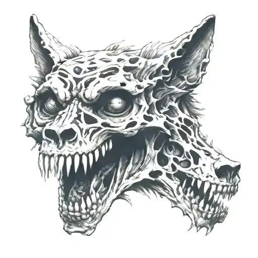 Horror Wolf Skull