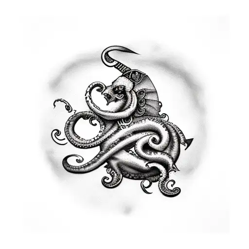 Pirate Sheep With Kraken