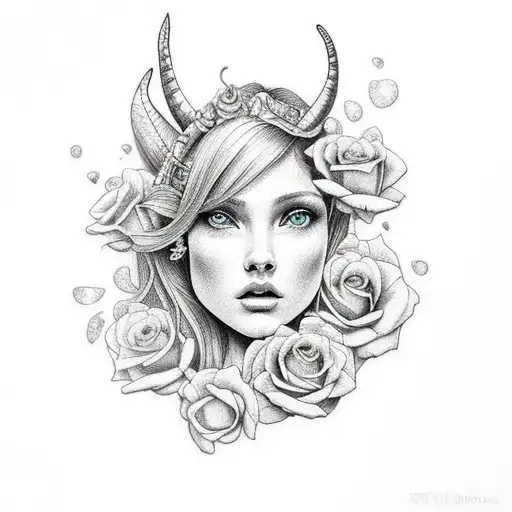 Mermaids Bull With Rose