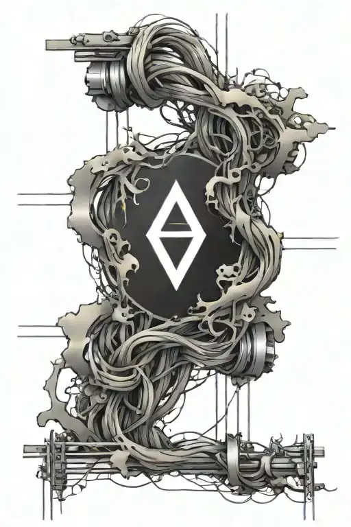 The Symbol Of Energy From Which The Wires Come Out And Reach Two Parallel Lines