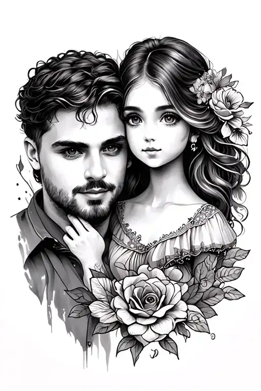 Father Daughter Tattoo Design Inspired