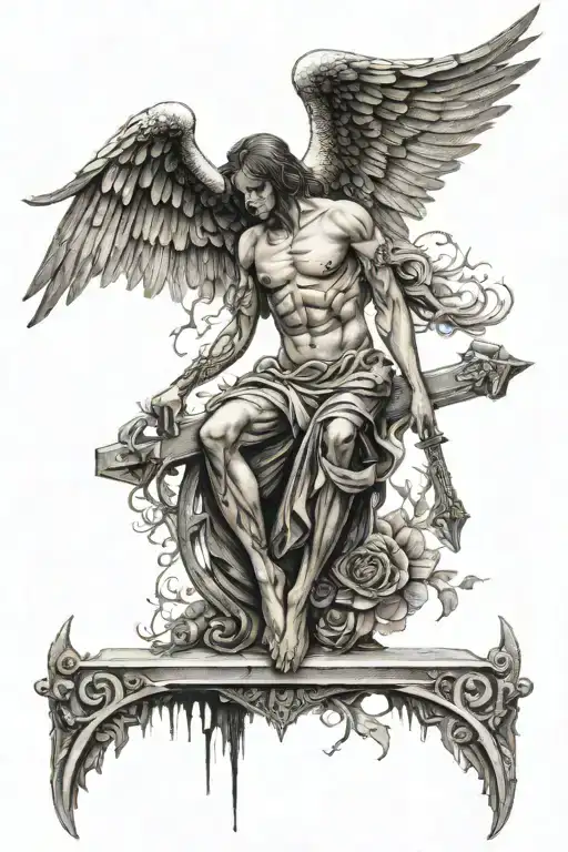 Fallen Angel And Inverted Cross