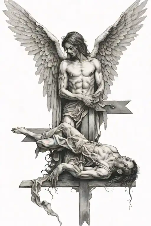 Fallen Angel And Inverted Cross