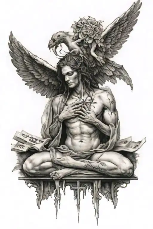 Fallen Angel And Inverted Cross