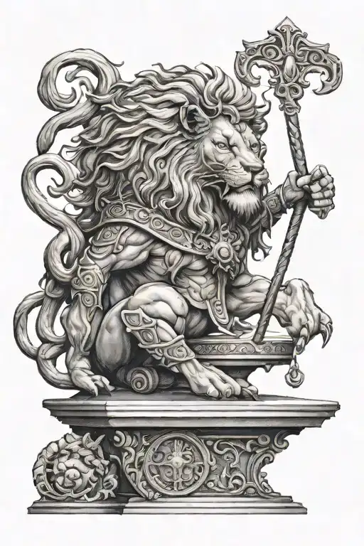 Lion Balance Scale Warrior