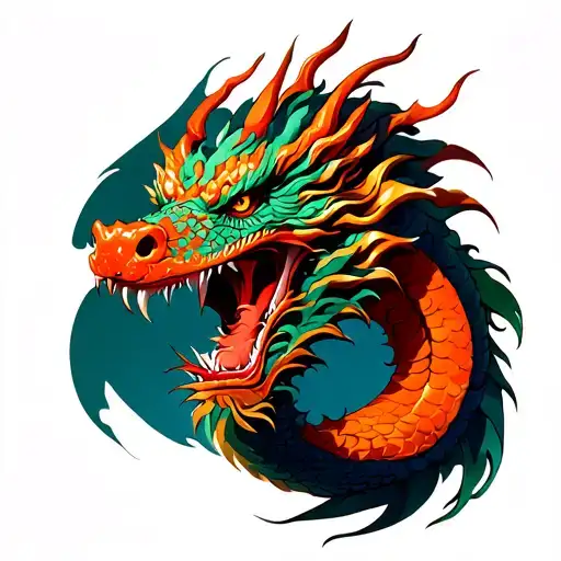 Traditional Dragon With Shadows