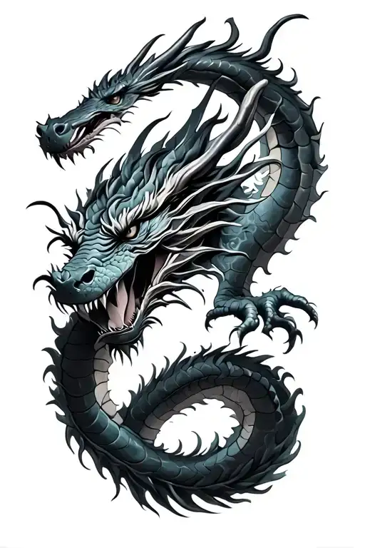 Traditional Dragon With Shadows