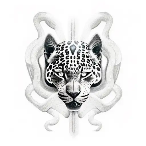 Warrior Againsta Jaguar And Snake