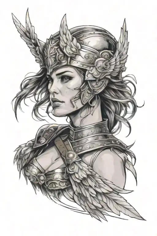 Valkyrie Woman Posing Without Helm