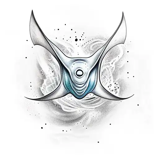 Manta Ray Emerging From A Swirling Vortex Of Water