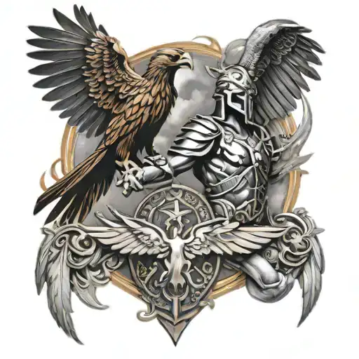 Phoenix And Roman Gladiator