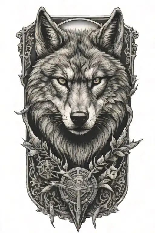 Desgin Bold And Detailed Norse Mythology-inspired Forearm Tattoo Featuring Fenris The Wolf