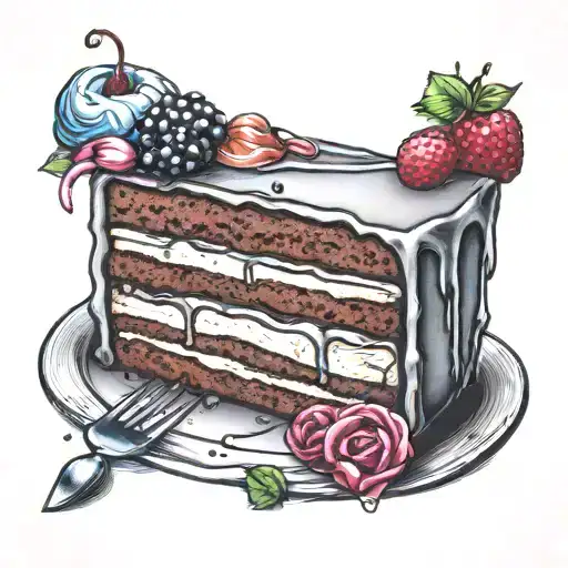 Colored Microrealism 3D Rendered Cake