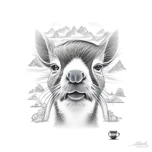 Capivara Sitting On A Beach Chair Holding An American Cup