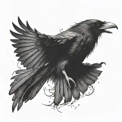 Raven Flying