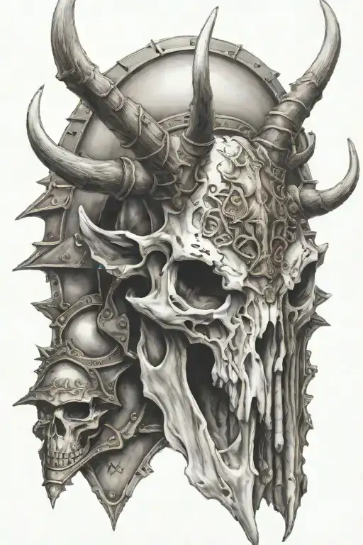 Elk Skull In Armor