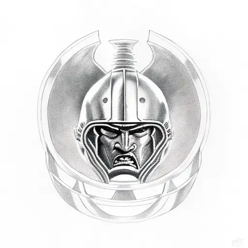 Spartan Warrior With Helmet In Battle