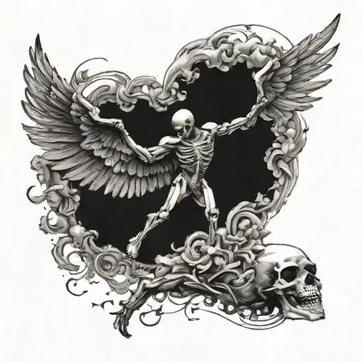 Skeletal Icarus Falling