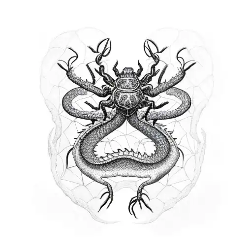 Dragon With Two Spiders For The Underchest