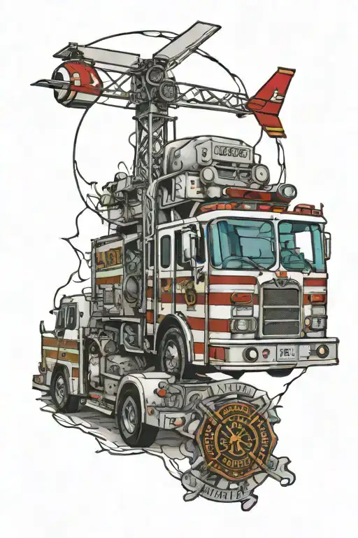 Stained Glass Fire Department And Medicine