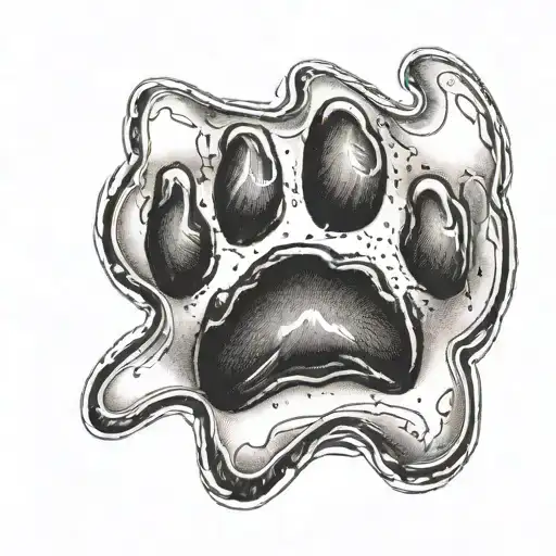 Dog Paw Print With Dash Written Underneath