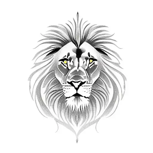 A Realistic Lion Surrounded By Vibrant Tropical Flowers