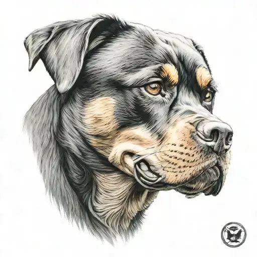 Rottweiler Dog Face Half Skull